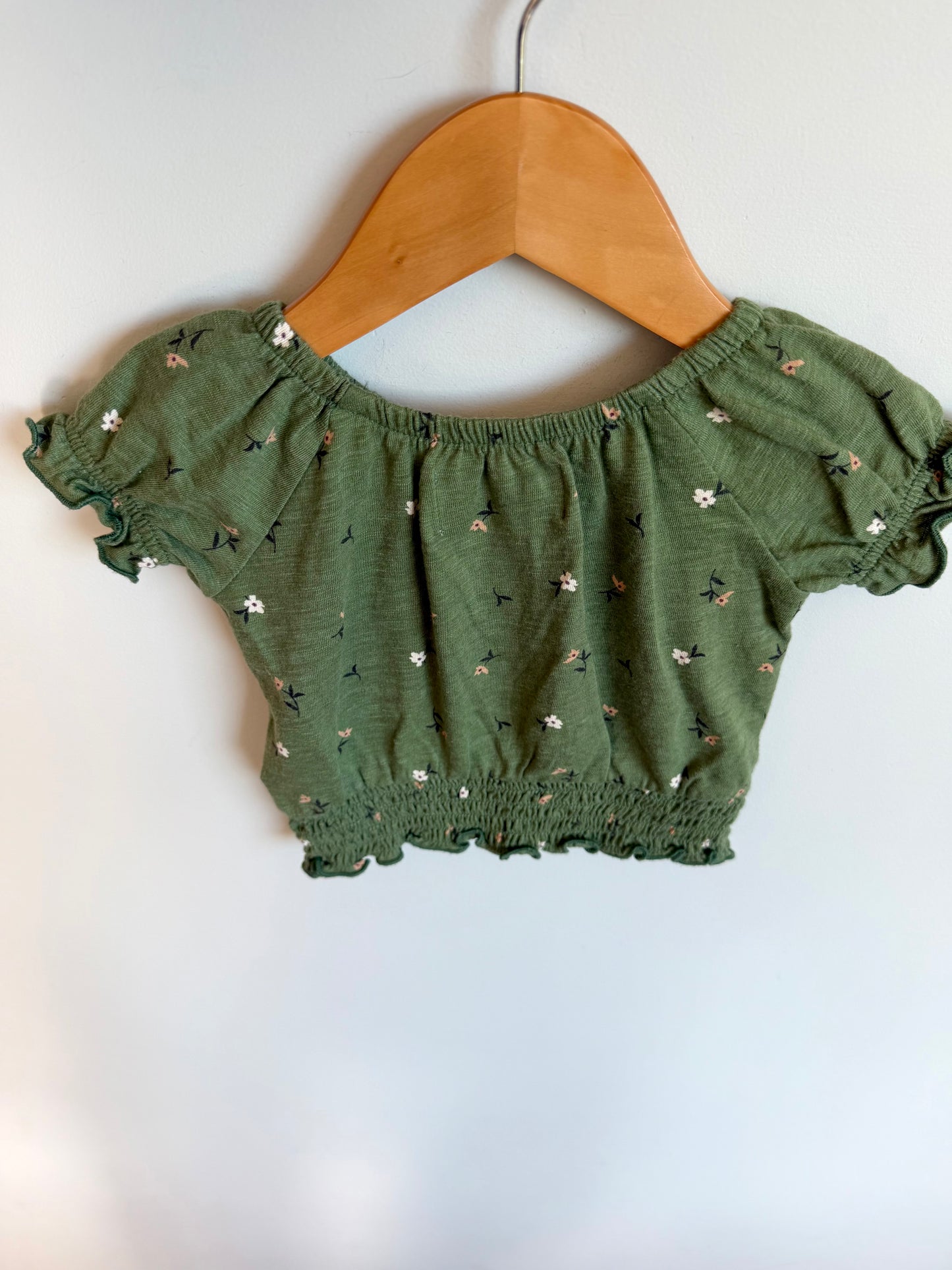 Green Floral Rushing Bottom Top / 12-18m