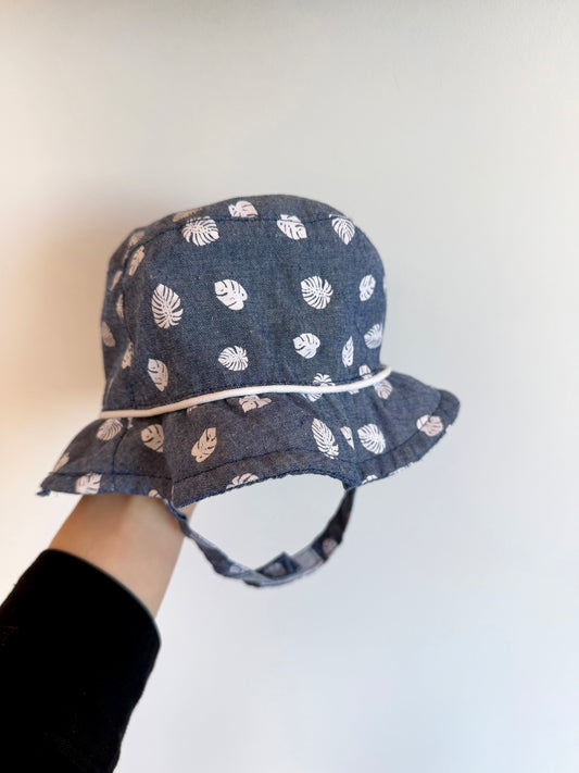 Chambray Leaf Strap Hat / 3-6m?