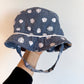 Chambray Leaf Strap Hat / 3-6m?