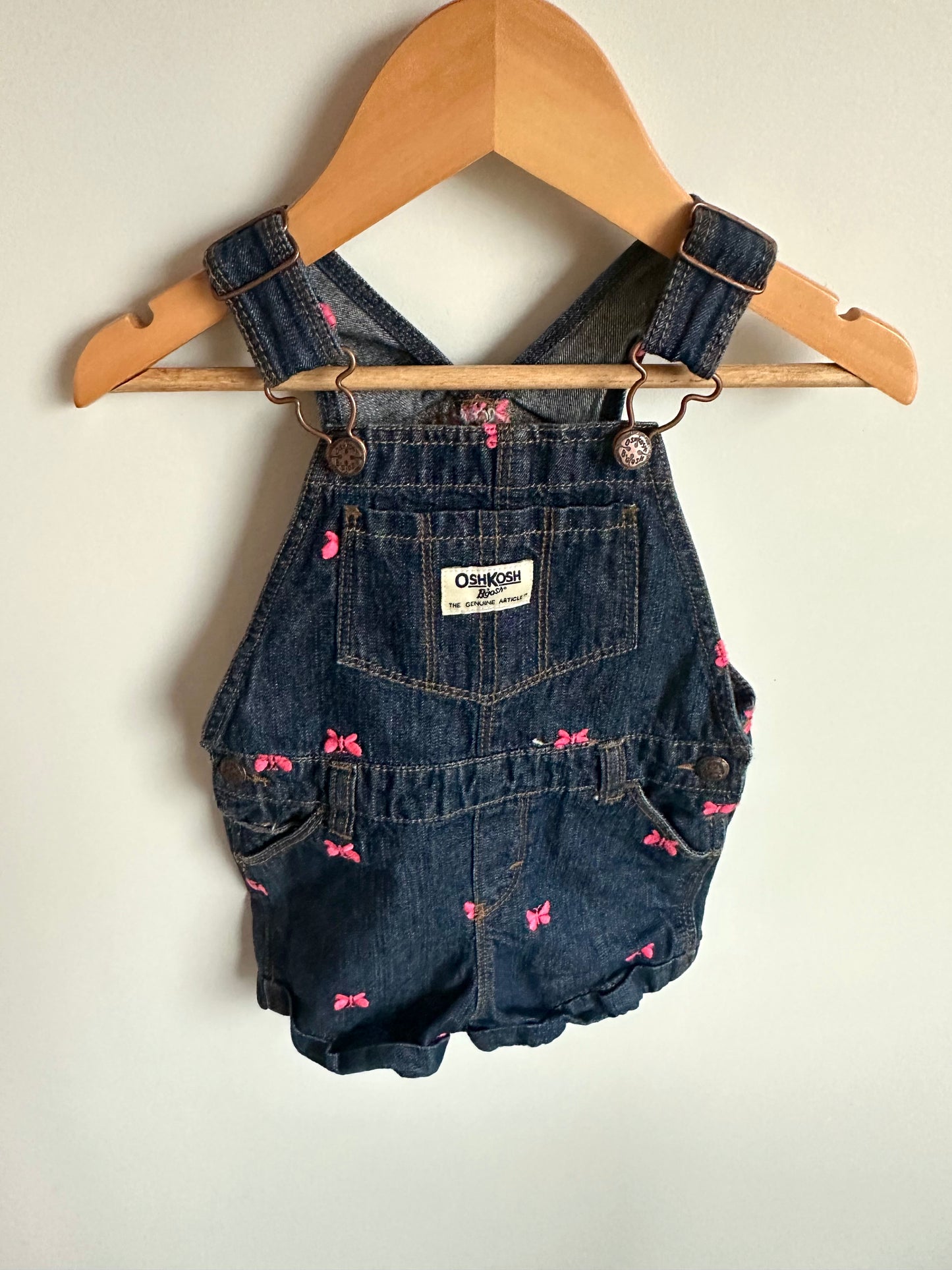 Butterfly Denim Short Overalls / 24m