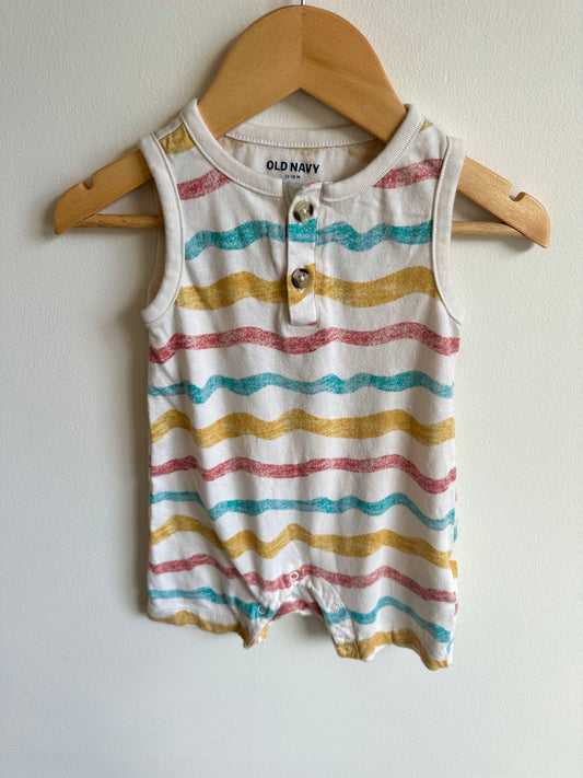 Color Wave Stripe Romper / 12-18m