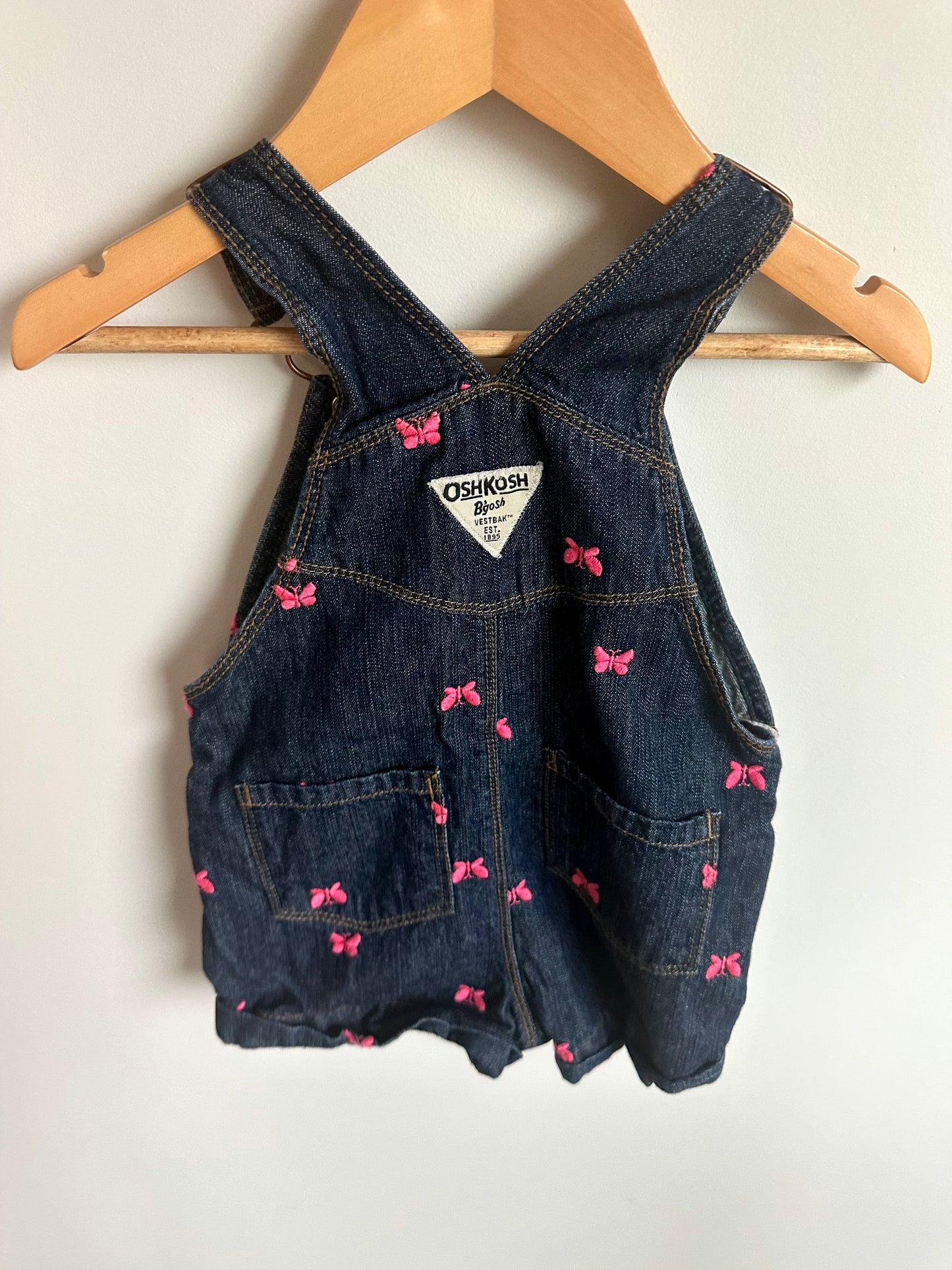 Butterfly Denim Short Overalls / 24m
