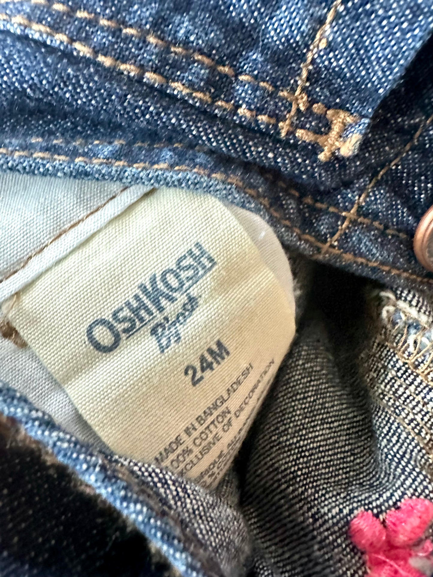 Butterfly Denim Short Overalls / 24m