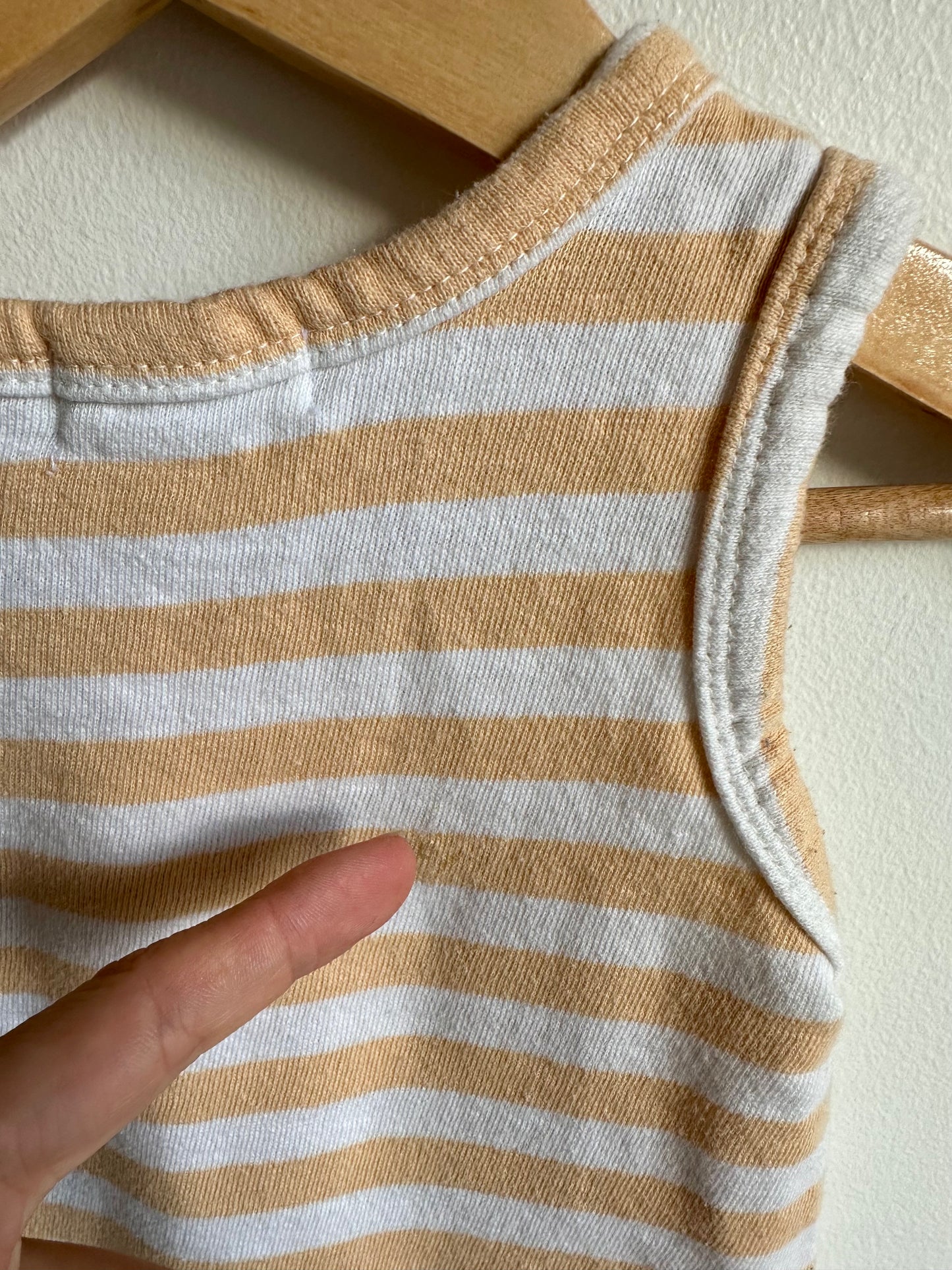 Organic Striped Tank Romper / 6-9m