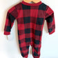 Fleece Buffalo Plaid Teddy Sleeper (With Tags) / 6-9m