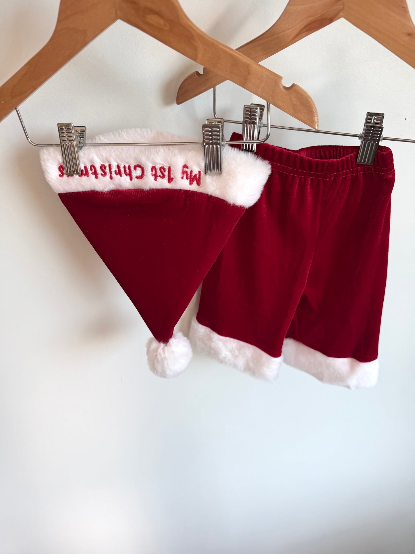 Santa Hat + Red Pants Set / 0-12m