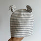 Striped Bear Ear Beanie / 0-6m