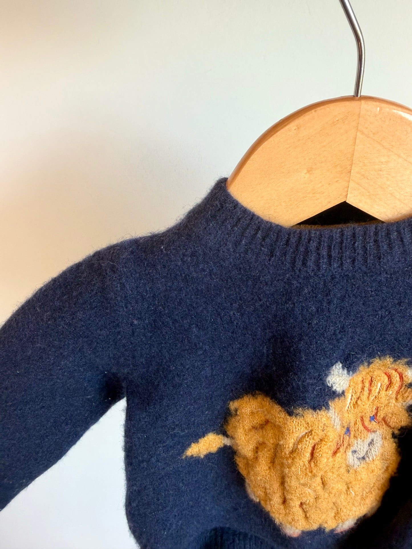 JoJo Maman Bebe Lambswool Highland Cow Sweater / 6-12m