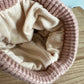 Pink Knit Toque with Grey Pom Poms / 6-12m