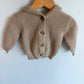 Tan Knit Hooded Cardigan / 9m