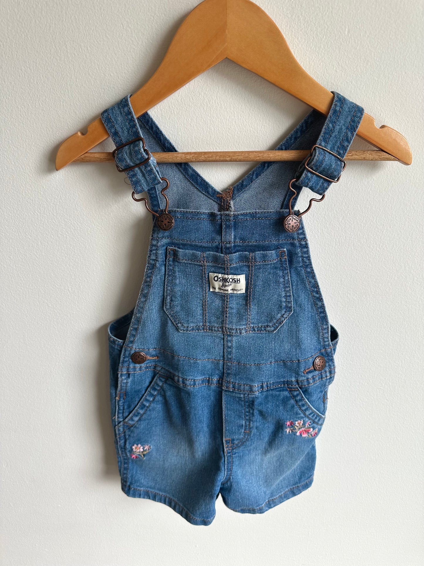 OshKosh Embroidered Flower Short Overalls / 2T