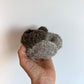 Grey + Brown Wool Knit Slippers / 0-6m