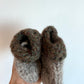 Grey + Brown Wool Knit Slippers / 0-6m