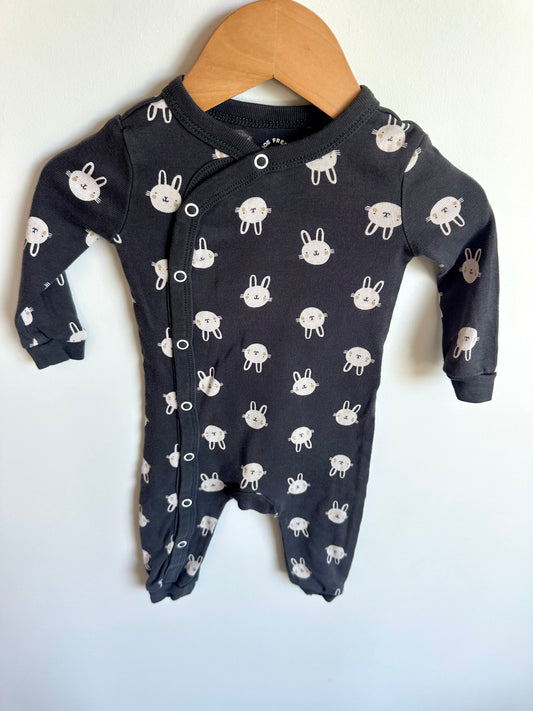 Grey Bunny Snap Sleeper / 6-9m