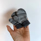 Grey Striped Mittens / 0-3m