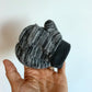 Grey Striped Mittens / 0-3m