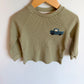 Sage Waffle Knit Blue Truck Long Sleeve / 2T