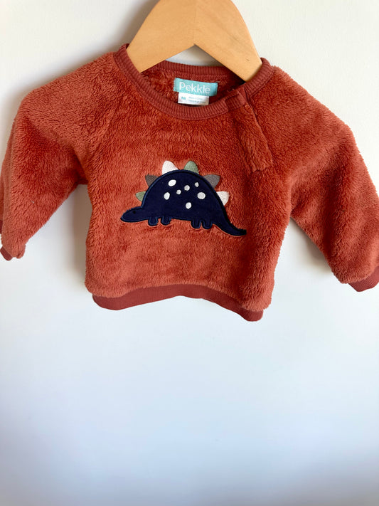 Pekkle Fuzzy Dino Sweater / 9m