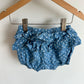 Chambray Heart Ruffle Shorts / 6-12m
