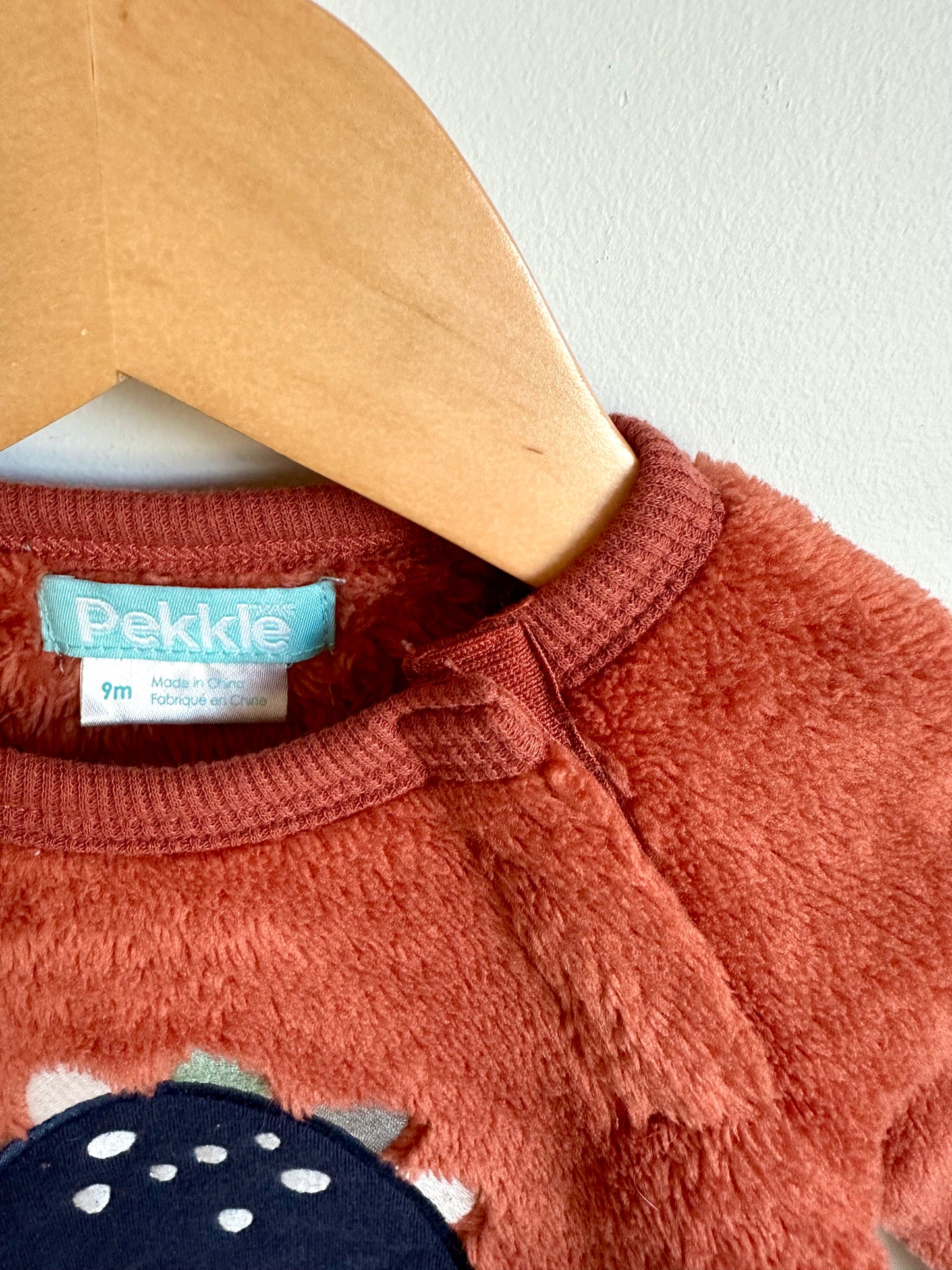 Pekkle Fuzzy Dino Sweater / 9m