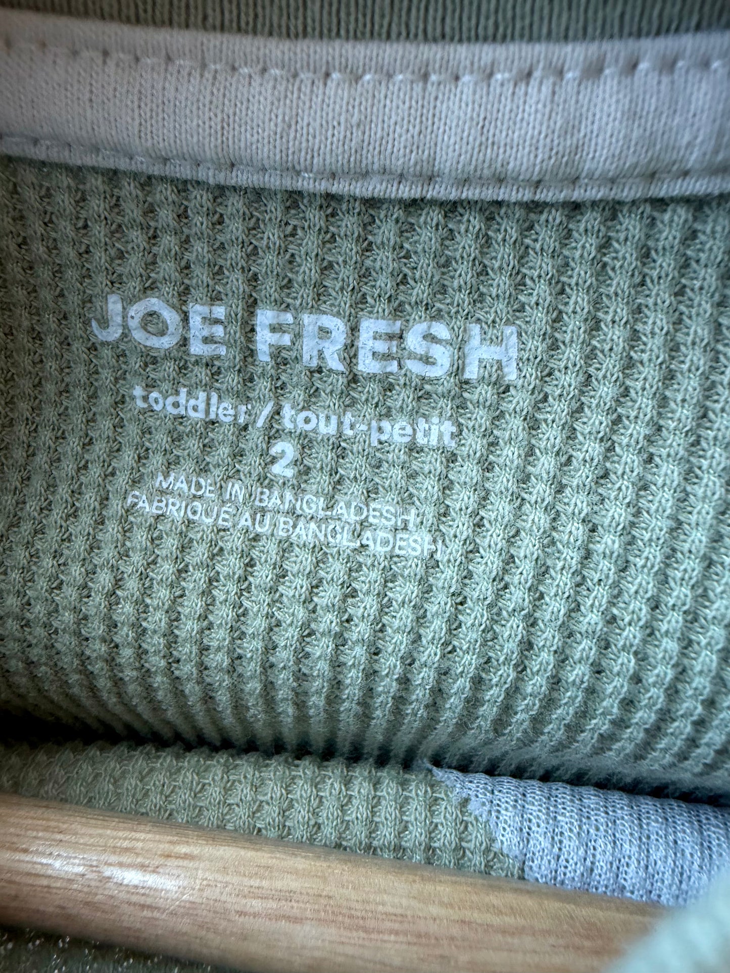 Sage Waffle Knit Blue Truck Long Sleeve / 2T