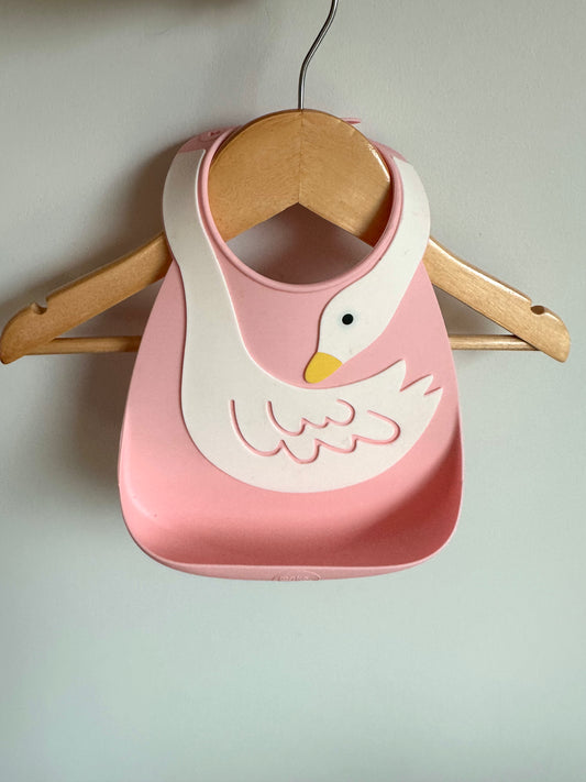 Swan Pink Silicone Bib