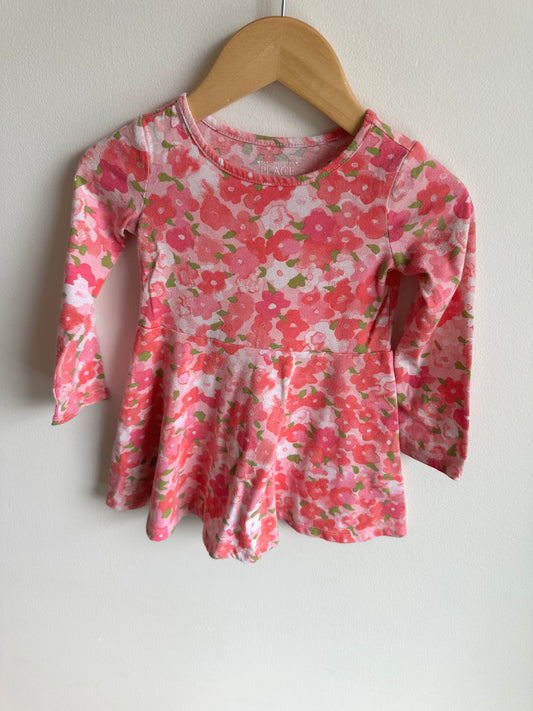 Pink Long Sleeve Floral Dress / 2T
