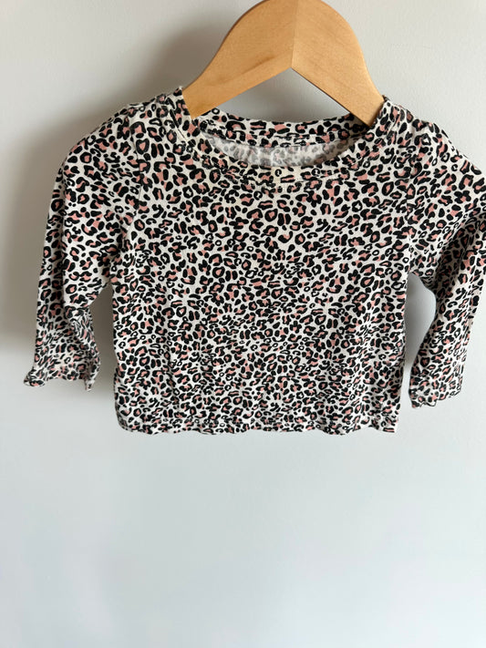 Pink Animal Print Long Sleeve / 12m