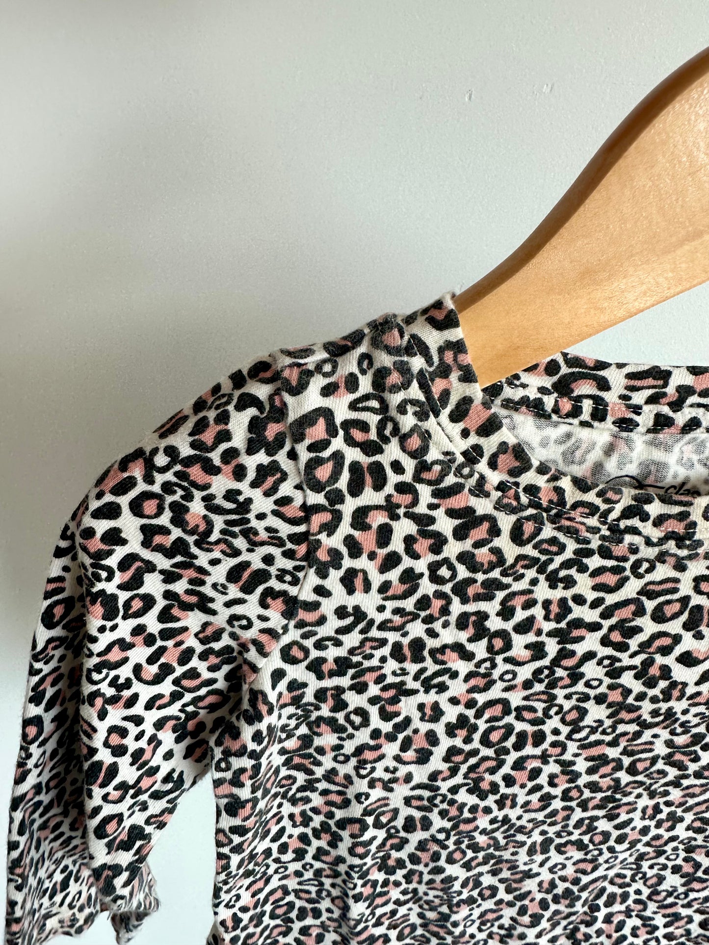 Pink Animal Print Long Sleeve / 12m