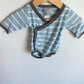 Newborn Blue Stripe Side Snap Bodysuit / 0m