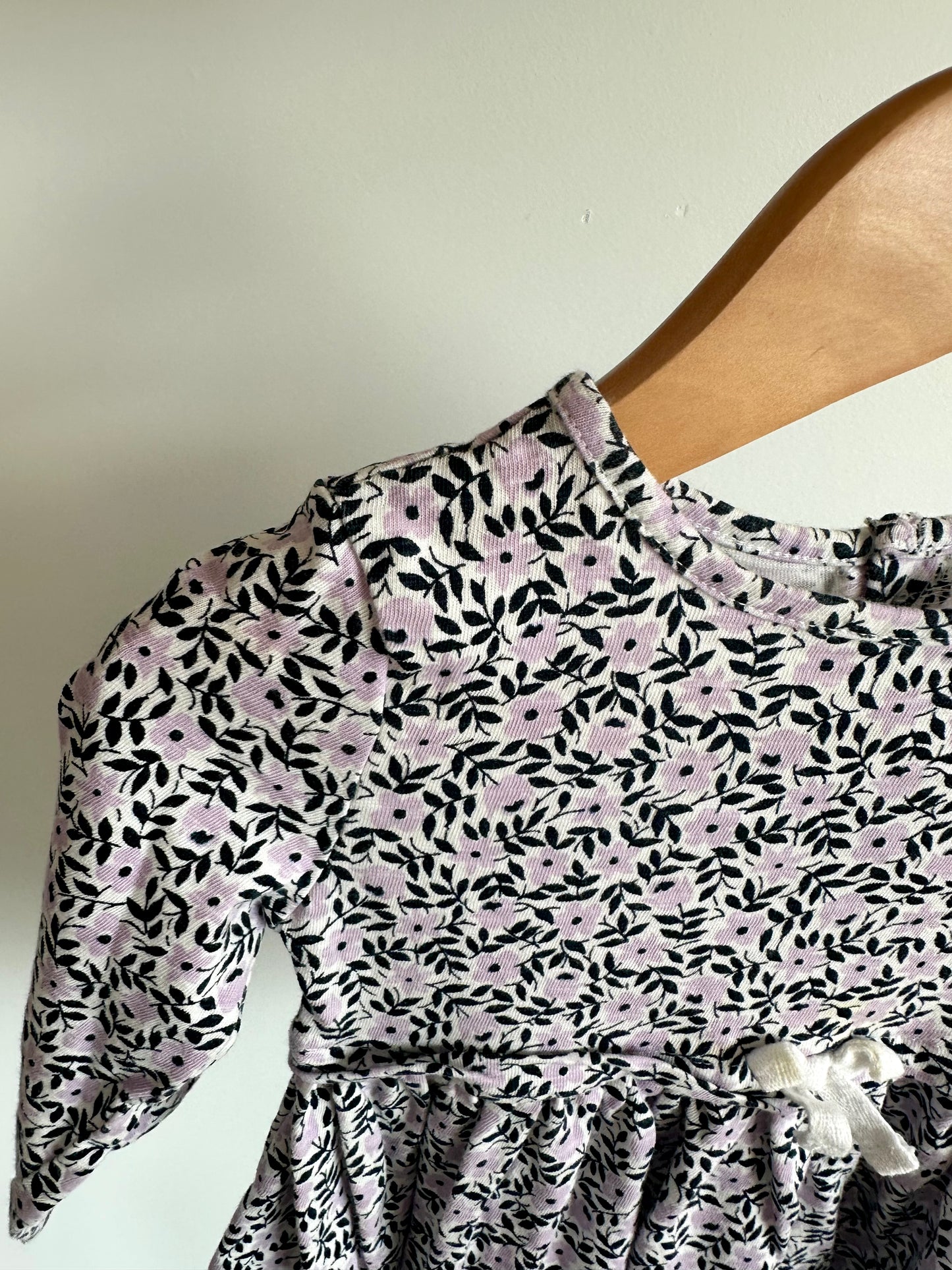 Purple Floral Long Sleeve Tunic / 6-12m