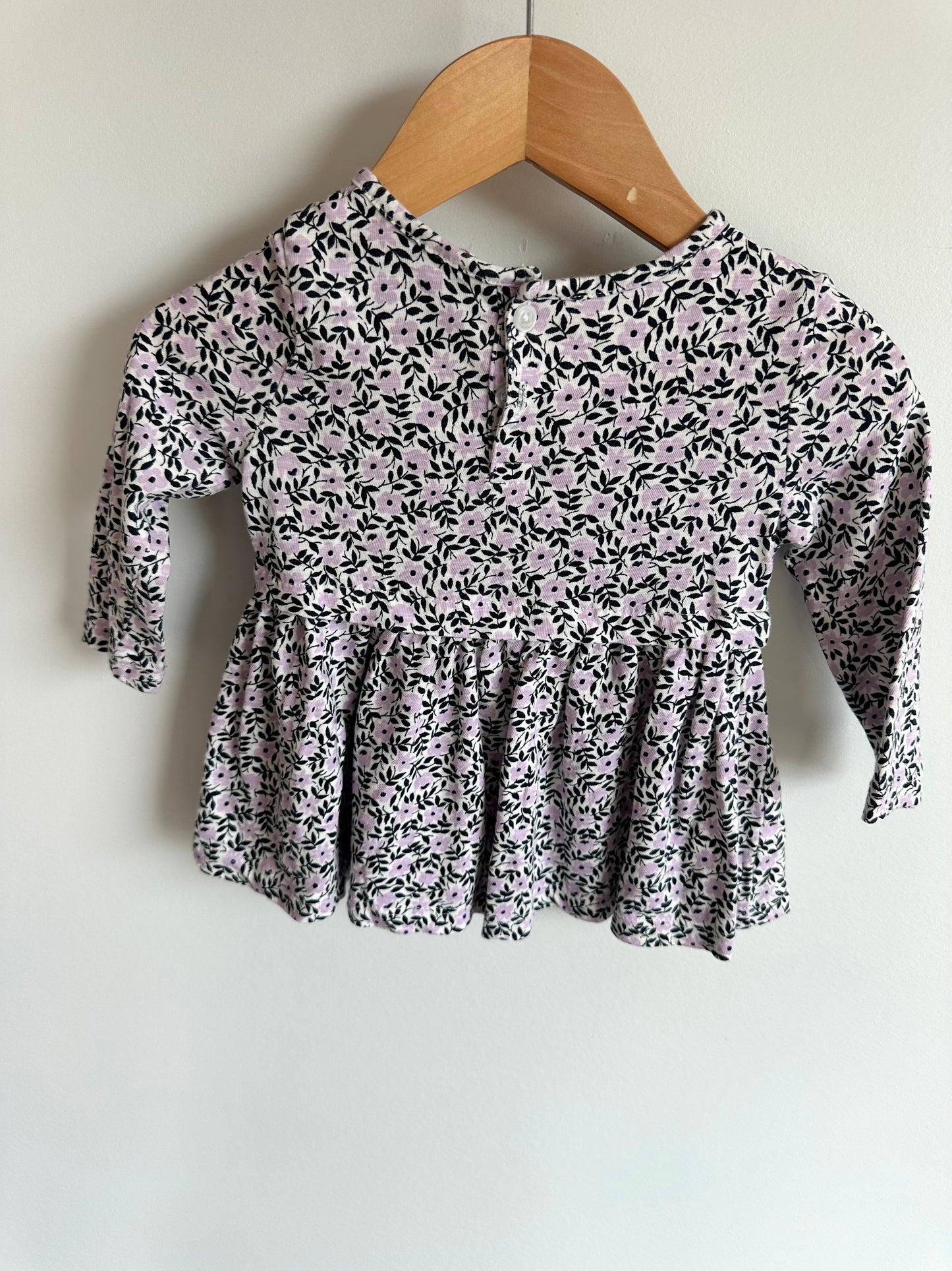 Purple Floral Long Sleeve Tunic / 6-12m