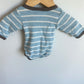 Newborn Blue Stripe Side Snap Bodysuit / 0m
