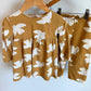 H&M Tan + White Bird Long Sleeve + Wide Leg Pants Set / 18m-2T