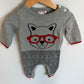 Bear with Glasses Jumpsuit / 3-6m