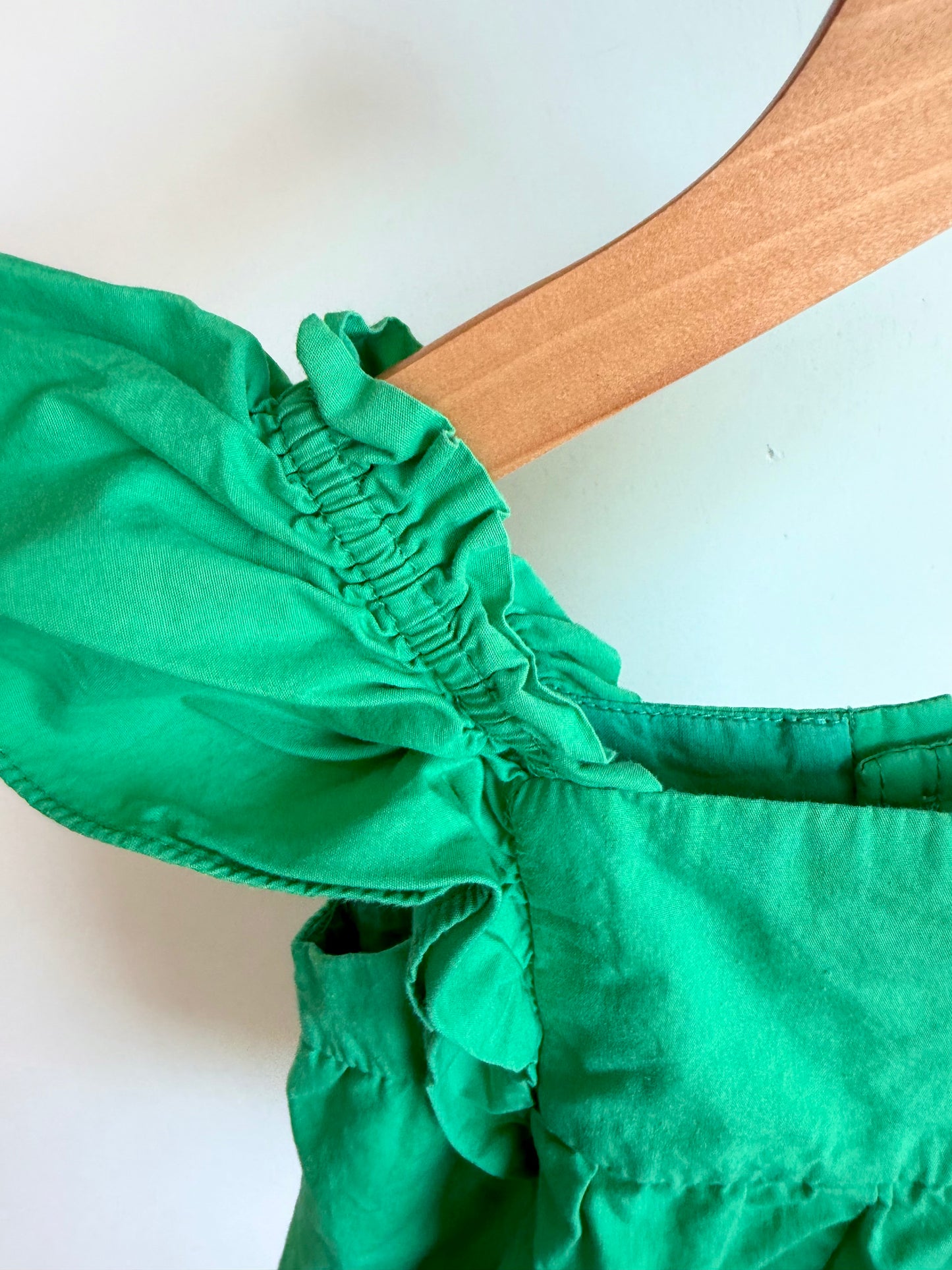 Zara Green Ruffle Sleeve Romper / 12-18m