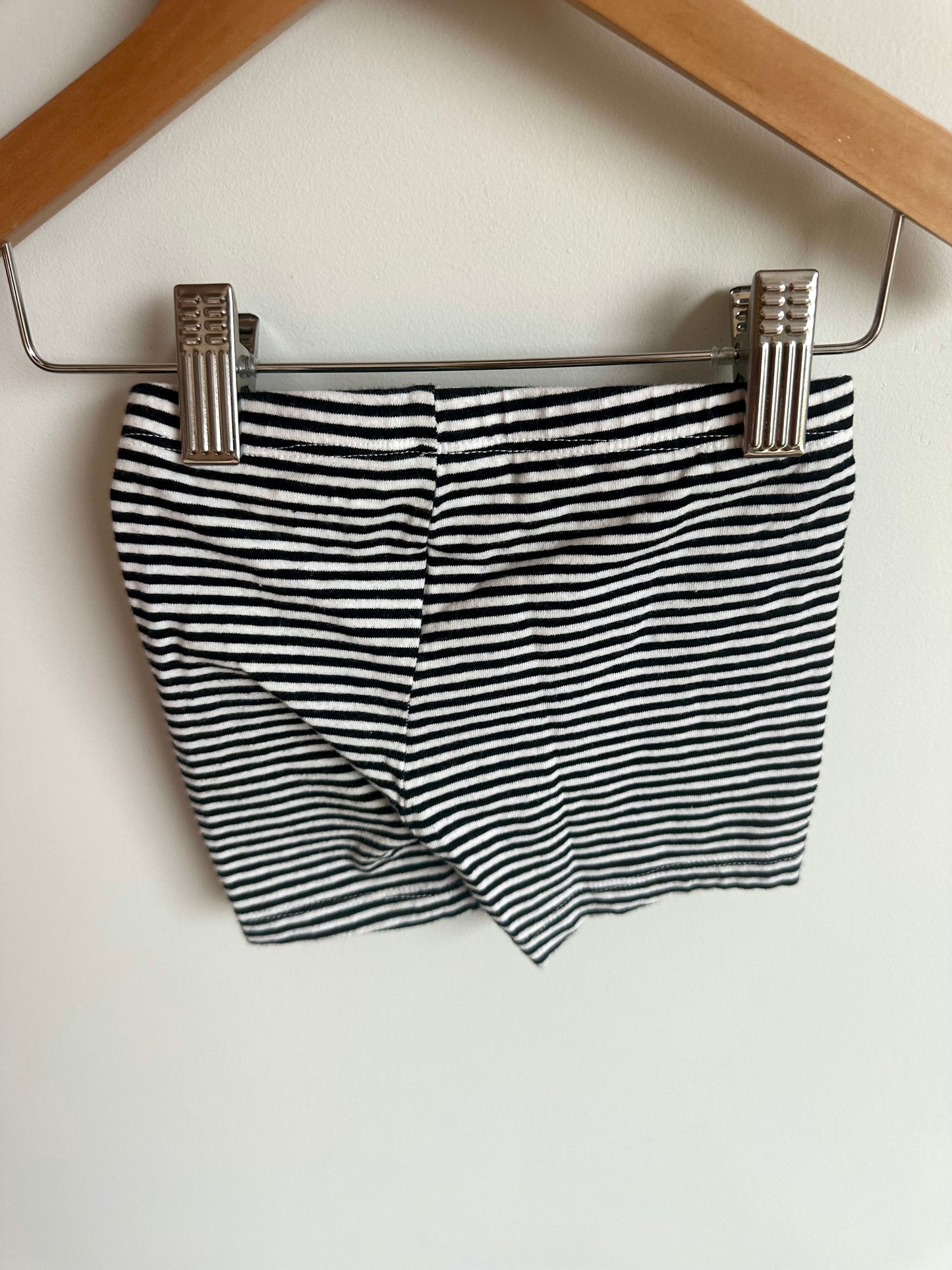 Black + White Striped Shorts / 3T