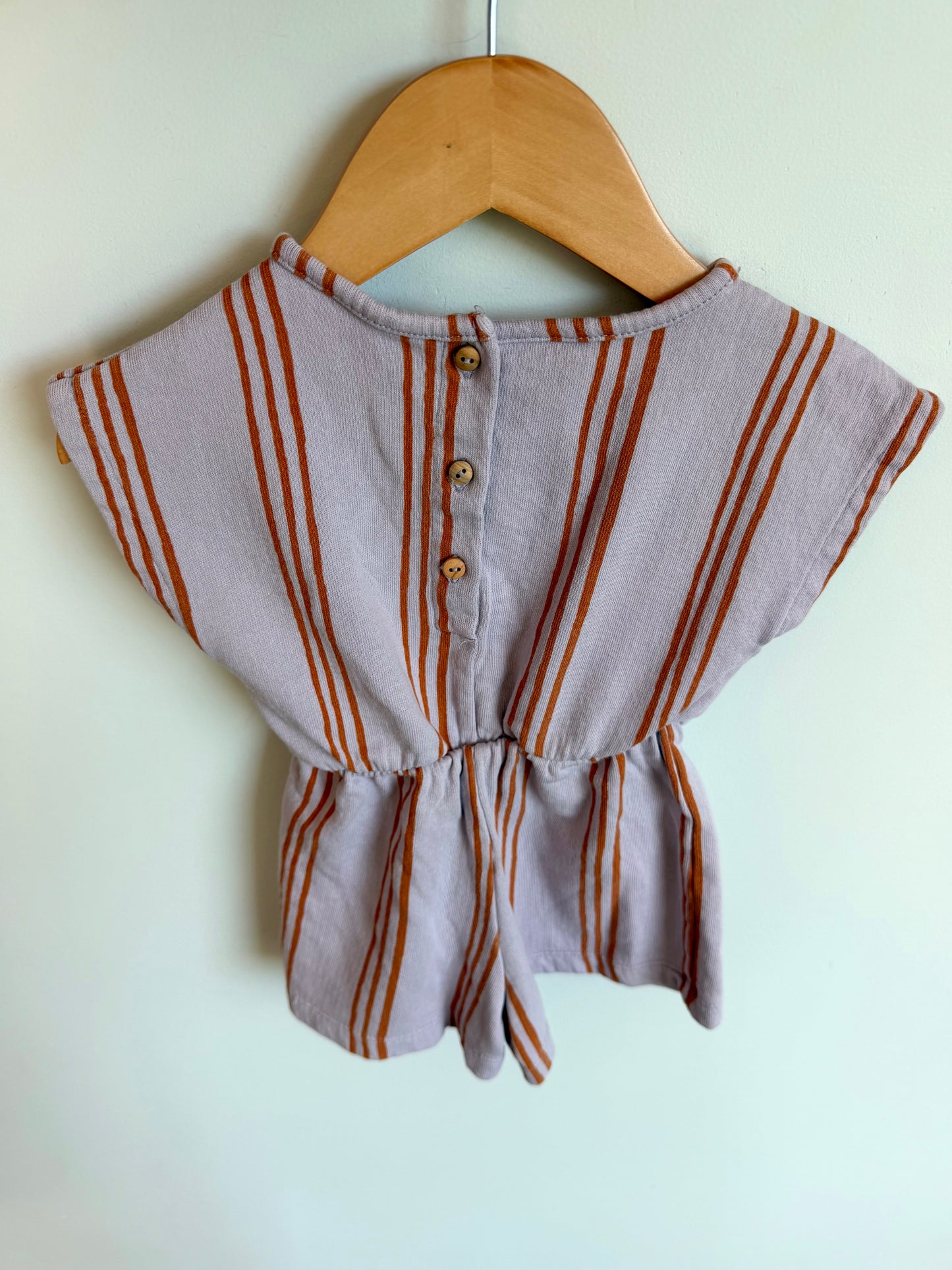 Zara Periwinkle Stripe Romper / 9-12m