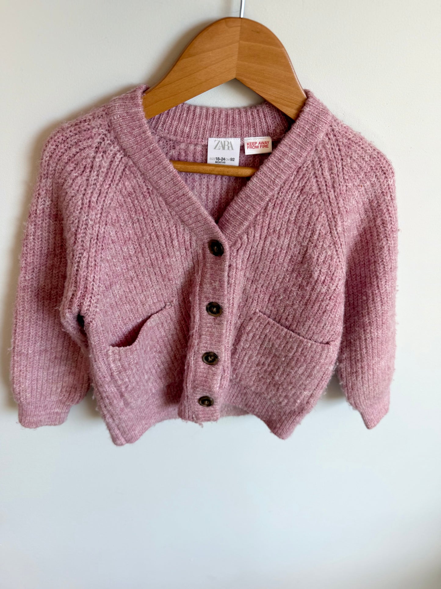 Zara Pink Knit Cardigan / 18-24m