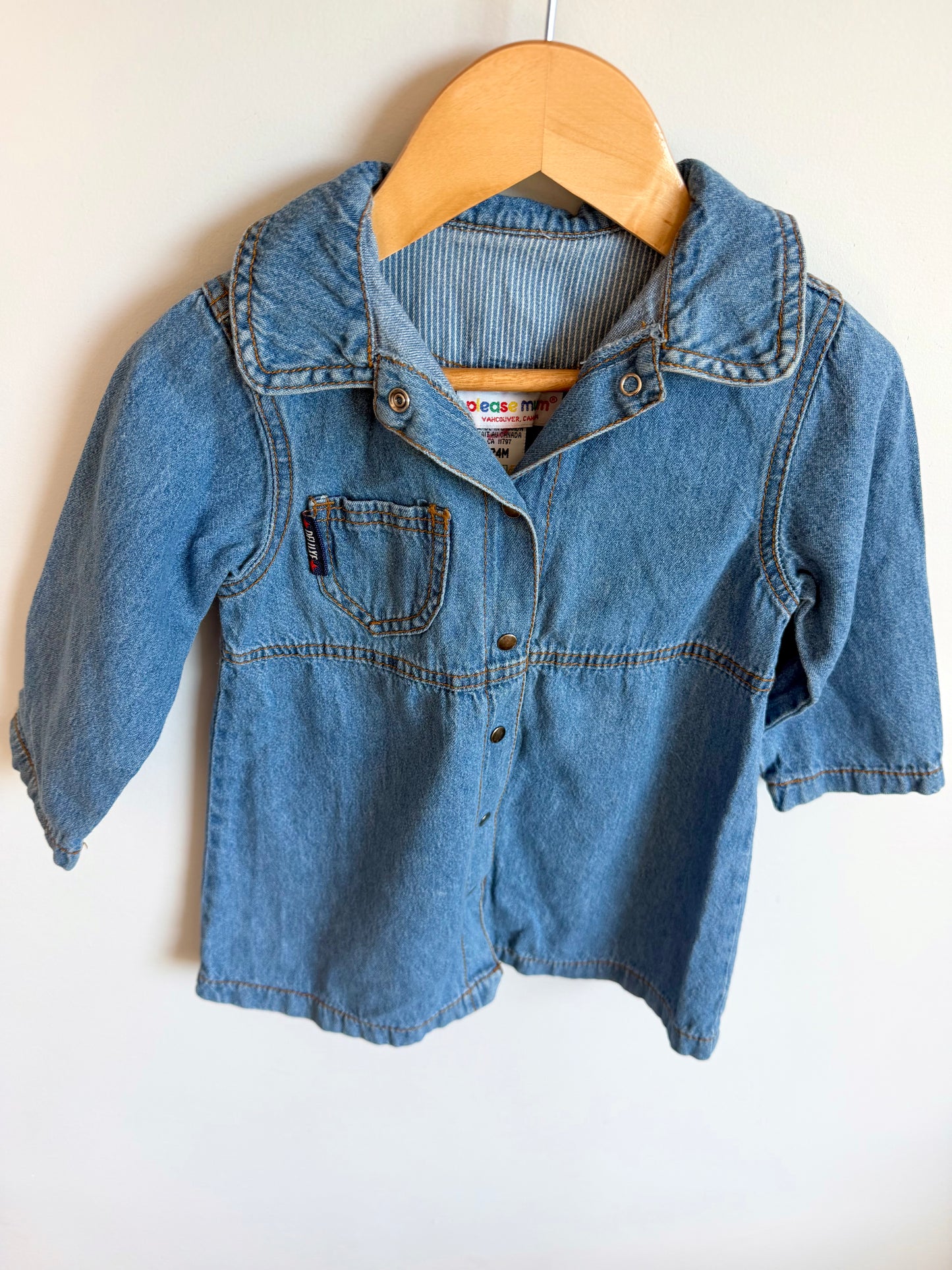 Vintage Denim Dress Made in Canada / 24m