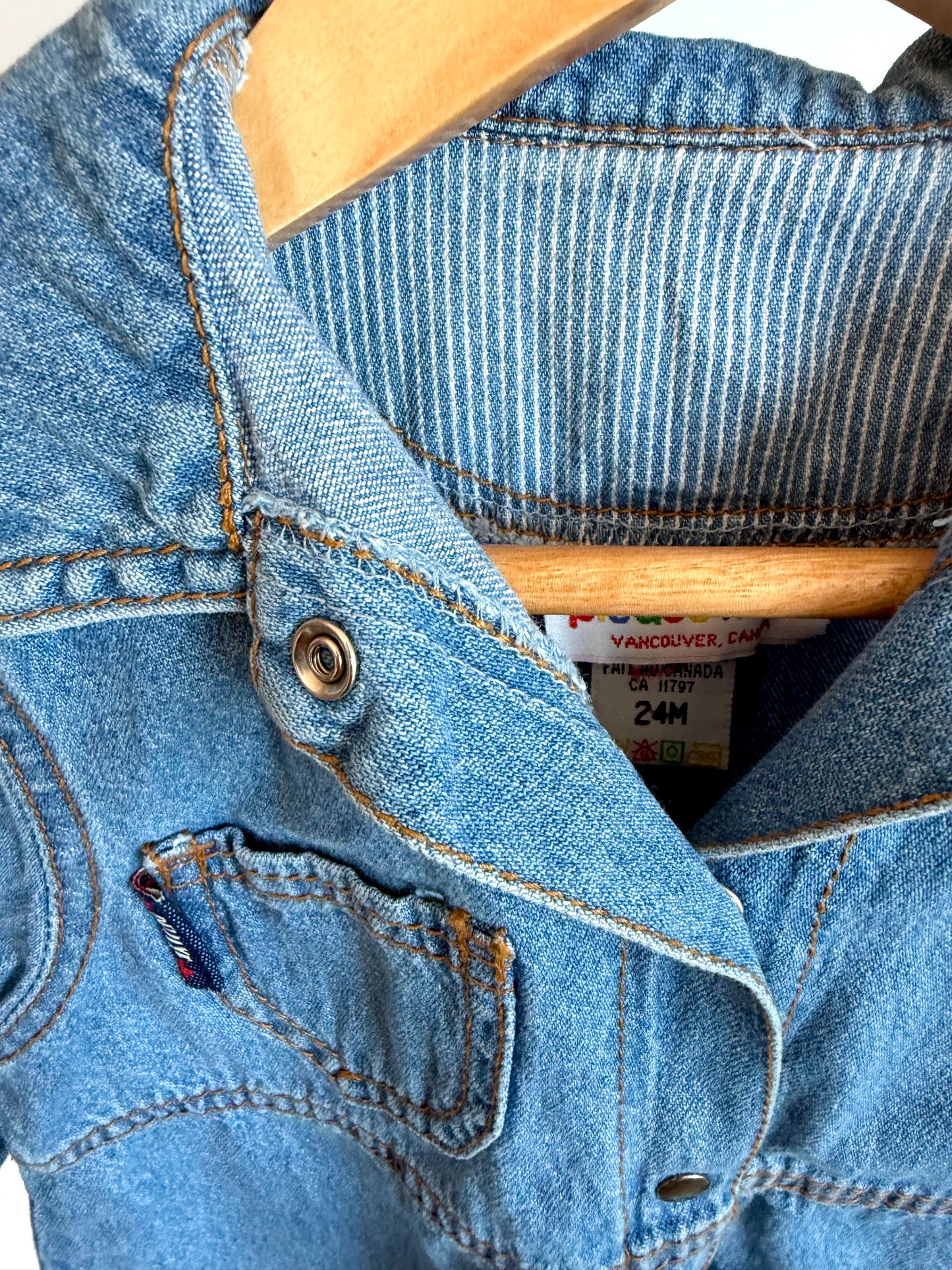 Vintage Denim Dress Made in Canada / 24m