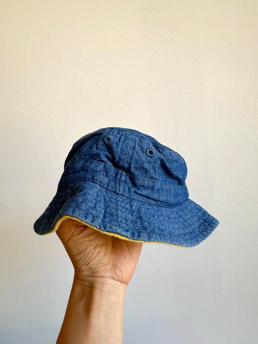 Navy Denim Like Bucket Hat / 3-9m