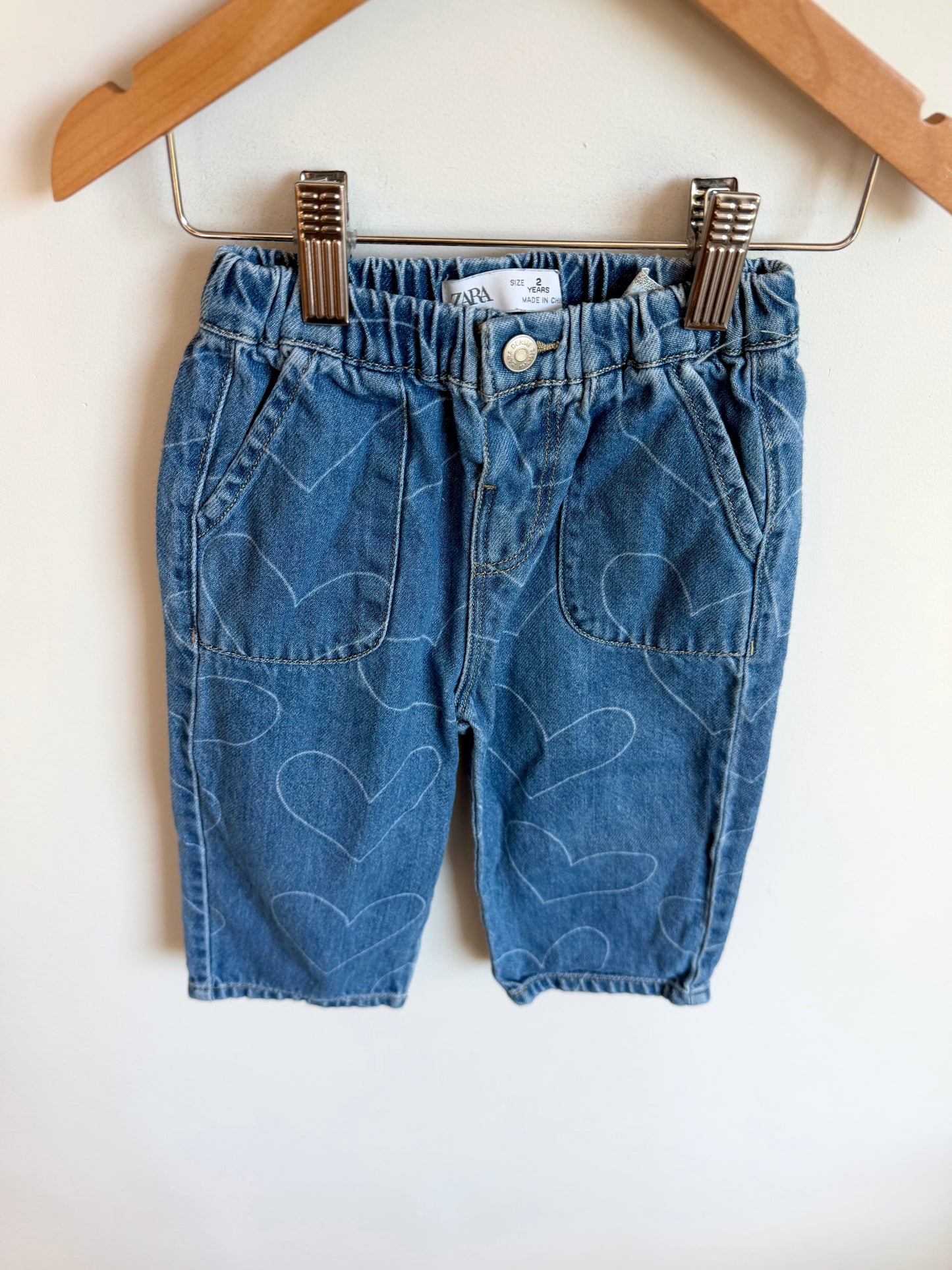 Zara Wide Leg Heart Jeans (PLAY) / 2T
