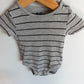 H&M Grey Striped Bodysuit / 4-6m