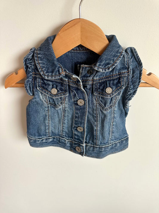Denim Ruffle Sleeve Vest / 0-6m