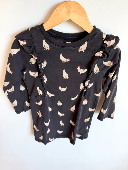 Tea Collection Dark Chicken Dress / 4-5 years