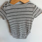 H&M Grey Striped Bodysuit / 4-6m