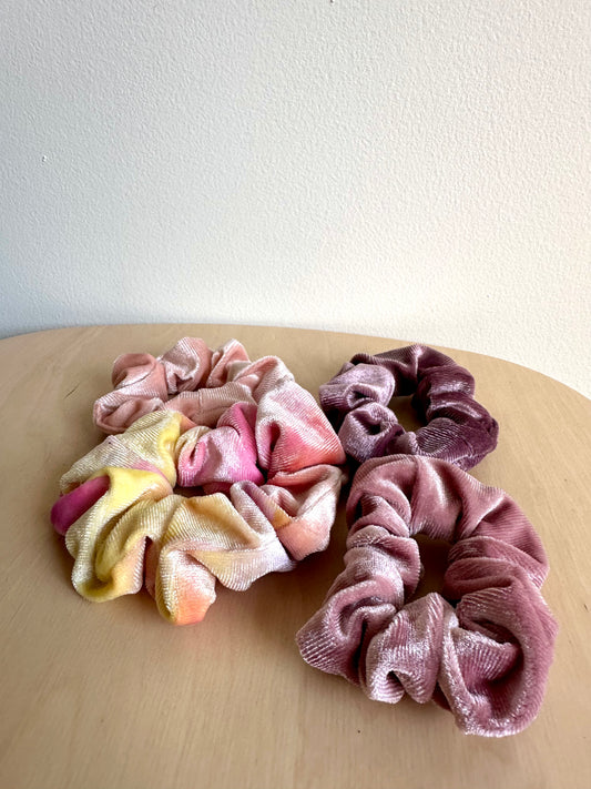 Set of 4 Velvet Scrunchies / 2 years +