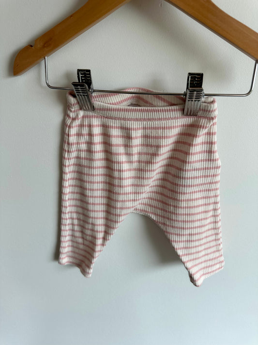 Pink Stripe Ribbed Pants / 3-6m