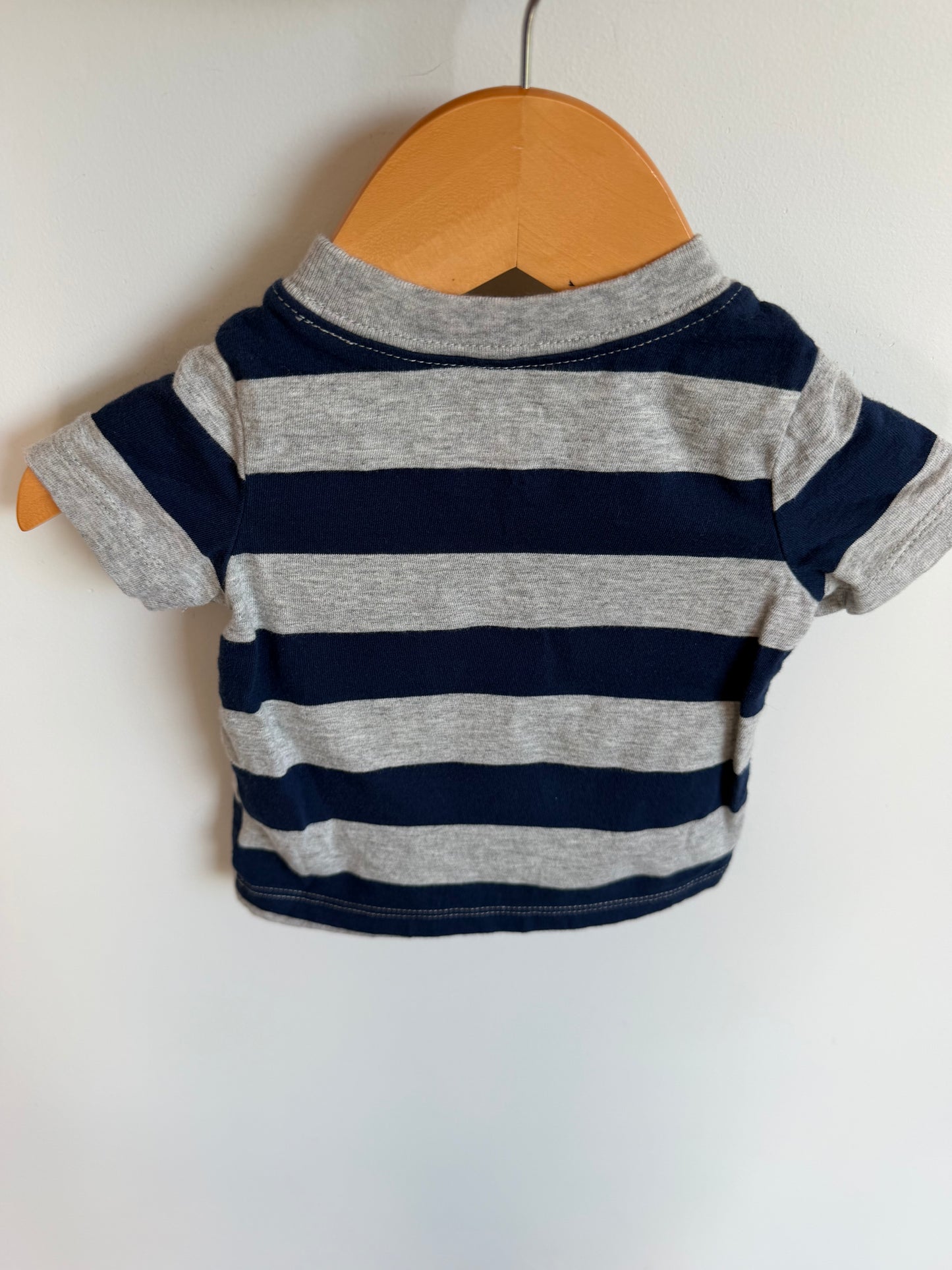 Grey + Blue Striped T-Shirt / 3m